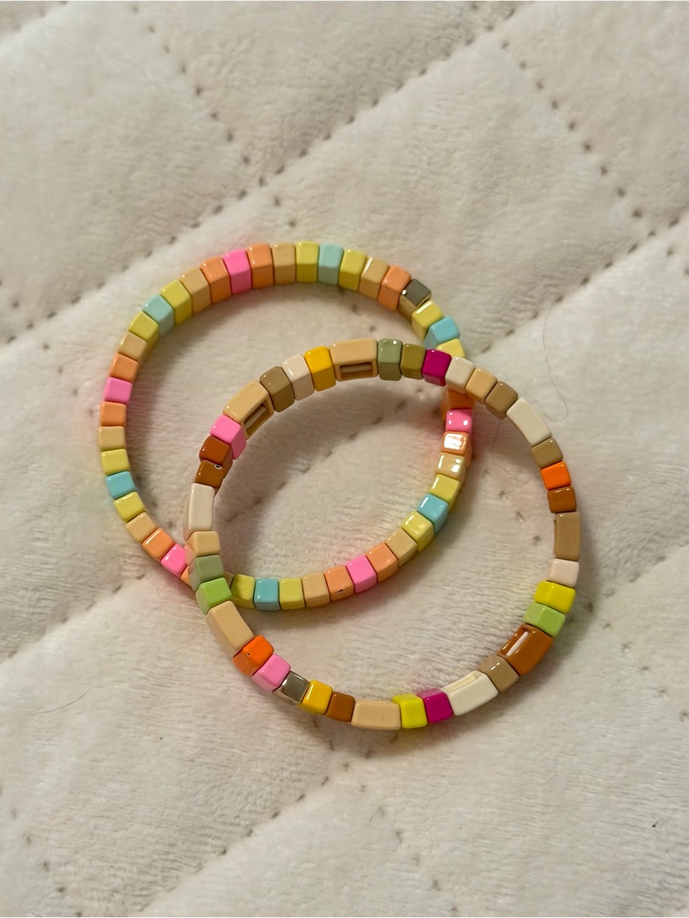 Roxanne Assoulin Multicolor Tile Bead Stretch Bracelet Set - Women Jewelry